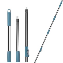 RinseWise 3-Section 35-to-61 Inch Spin Mop Extended Spin Mop Replacement Mop Handle Compatible with Round Spin Mop Bucket Cleaning System, Microfiber Mop Floor Head Mop - Navy Blue