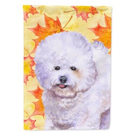Caroline's Treasures BB9909GF Bichon Frise Fall Decorative Outdoor Flag, Garden Size, Multicolor