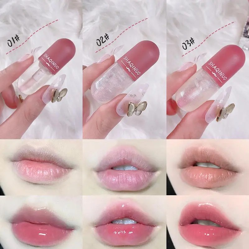 Water Gloss Liquid Lipstick 3-Pack – Moisturizing Shimmer Lip Gloss