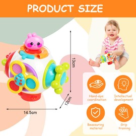 Aolso Busy Activity Cube, Sensory Toy Baby Mmotor Skills Toy, Baby Toys Ball Educational Games Toy, Activity Cube Baby Montessori Toy for 1 2 3 Years Children