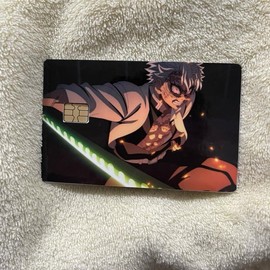 Anime Slayer Inspired Custom Credit Card Cover Durable Protective Skin with Pink Heart Design:_Wind