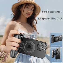 YXYaoZhengYiGeYi 4-in-1 Multi-Functional 360° Rotating Mini Magnetic Portable Selfie Stick, Pocket-Sized Retractable Phone Holder, Equipped with Wireless Detachable Remote Control