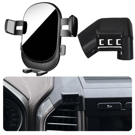 Car Phone Holder for Ford F-150 Auto Accessories[Only for 2015-2020 F150]，[Please check if your center console is consistent and if it is applicable]，The air outlet has a silver bright strip version