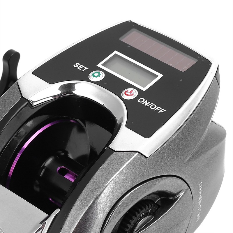 Solar Digital Display Fishing Reel Casting Wheel Rechargeable Single Rocker