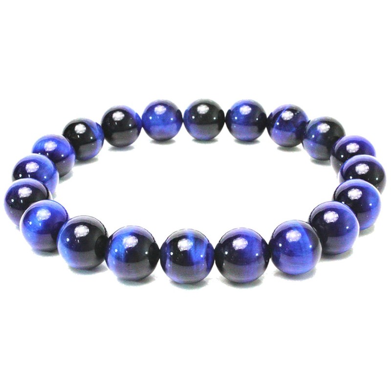Happy Bomb Indigo Blue Tiger Eye, Large, 0.4 inches (10