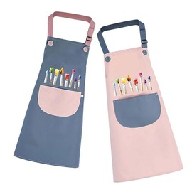 AJinacious Kids Aprons, 2 Pcs Waterproof Toddler Aprons, Adjustable Waterproof Art Apron with Pockets, Girls Boys Bib Aprons for Kids Painting Crafting Cooking Baking Art Gardening