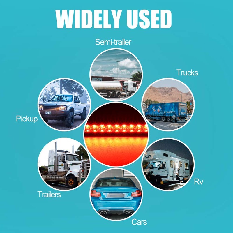 Biqing 1X 15LED Red Stop Brake Light,Universal 12V 24V Trailer