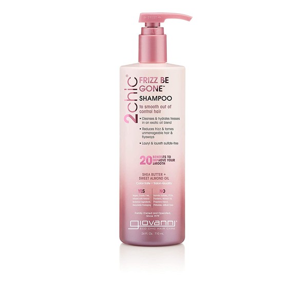 GIOVANNI Macadamia 2Chic Frizz Be Gone Shampoo with Shea Butter & Sweet Almond Oil, Coconut, 24 Fl Oz, (Pack of 1)