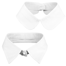 Mikovivi 2pcs Fake Collar, White Simple Collar Detachable Collars Removable Collar Lapel Choker Fake Dress Shirt Collars Faux False Collar for Women Girls