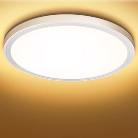 Ceiling Light LED Ceiling Light Flat Round Warm White 18 W 3000 K 1600 LM IP44 LED Bathroom Lamp Bathroom Lamp Ceiling Kitchen Lamp for Bathroom Hallway Bedroom Balcony Living Room Kitchen Cellar Lamp