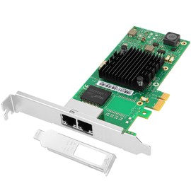 Euqvos PCIe Ethernet Network Card for Intel I350-T2 I350AM2 Chipset PCIe 2.1 x1 1Gb Dual Port RJ45 LAN Card Support Windows Server/Windows/Linux/VMware/ESX
