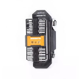 WORX 23Piece 1/4"+ 3/8"DR. Socket Set With Rotatable Rack