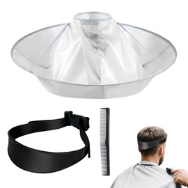 Qiuruoo Self Haircut Cape Kit for Men，Fade Guide for Men Haircut，Hair Cutting Kit Includes Hair Cutting Cape, Adjustable Hair Trimming Guide, Comb，for Adults and Kids, Salon and Home Use(Black)