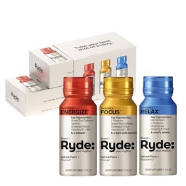 RYDE Ryde: Pack Descubrimiento | Shots Energizantes, Concentrados y Relajantes | Té Verde con Cafeína, Taurina, Ginseng, Vitaminas del Grupo B, L-Tean