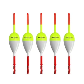 THKFISH Fishing Floats and Bobbers Balsa Wood Floats Spring Bobbers Oval Stick Floats Slip Bobbers for Crappie Panfish Walleyes 2"X1.14"X5.86" 5pcs