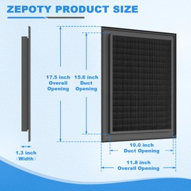 Zepoty 12” X 18" Aluminum Alloy Gable Vent, Enhanced Airflow Attic Vents, Ideal for Tool Shed, Exterior Wall, Crawl Space, Houses, and Garage, Vent Opening: 10" x 16" (Gray)