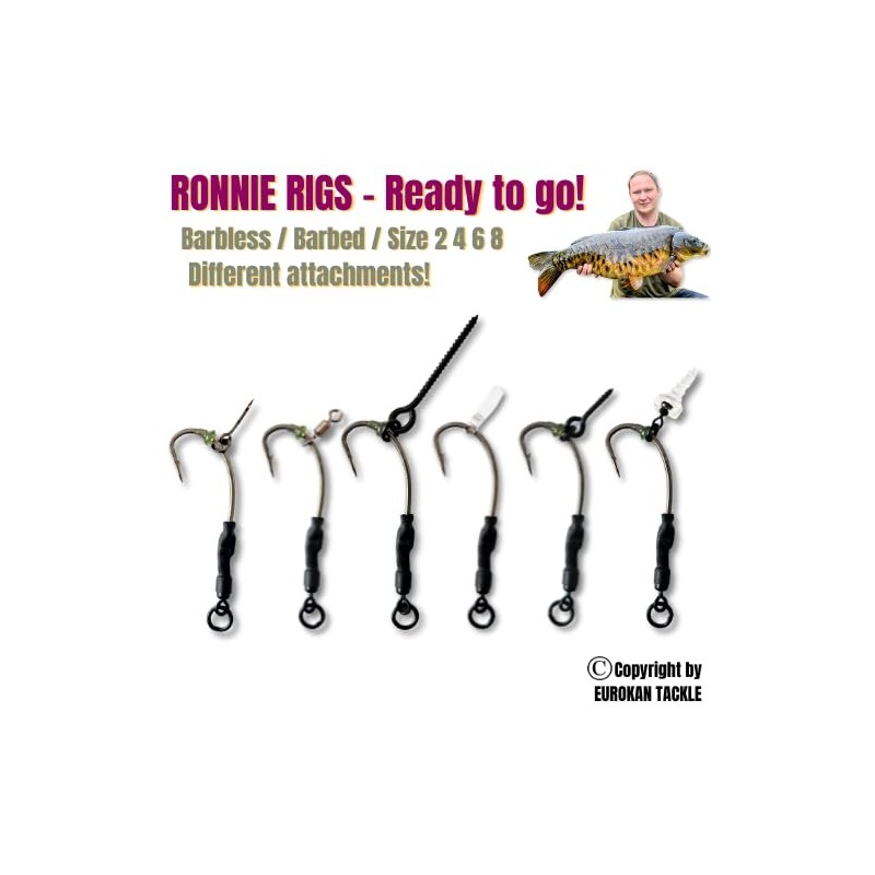 EUROKAN TACKLE 10x Ronnie Rigs Ready Tied – Korda Hooks