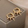 14K Gold Plated Punk Rivet Hoop Earrings for Women,Dainty Silver
