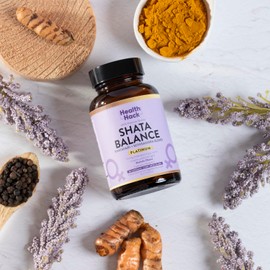 Health Hack Shata Balance Platinum | Suplemento con Shatavari, Ginseng y Maca | Energía y Balance Hormonal | Edición Premium Mejorada con Glicinato de Magnesio Zinc y Schisandra | Vitalidad Femenina