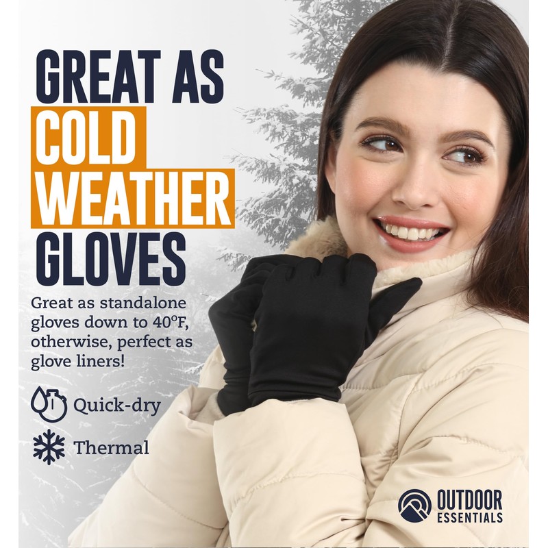 OutdoorEssentials Touchscreen Winter Gloves Men Women - Hiking Gloves Women