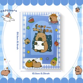Geluode Capybara Notebooks, A5 Size 4 Packs in 4 Designs 5.3" x 8.1" Cute NotePad Diary for Birthday Gifts Stocking Stuffers Office Business School Kids Students Rewards