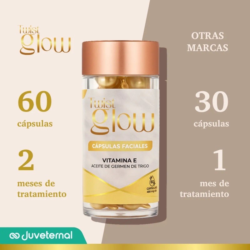 Twist Glow Cápsulas Faciales Vitamina E + Germen De Trigo