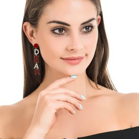 Valentines Day Earrings Gifts for Her Valentines Day Shirts Outfit Women Red Love Heart Earrings Hot Pink Valentines Earrings Valentines Day Jewelry Gifts