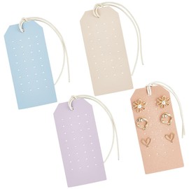 OLYCRAFT 4Pcs 4 Colors Portable Leather Earring Holders 1mm Hole Leather Earring Displays Leather Stud Holder Earring Organizer Hanging Jewelry Organizer for Earrings Studs Jewelry Storage