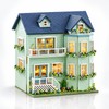 DIY Miniature House Kit with Furniture and LED Light, Wooden