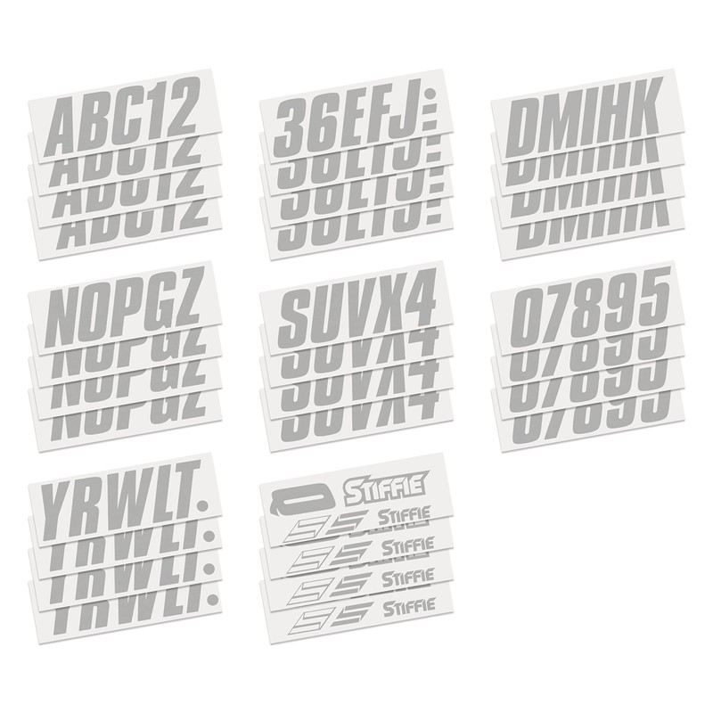 STIFFIE Shift Silver 3" Boat & PWC Registration Decals •