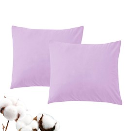 LINENOVA 100% Luxury Cotton European Pillowcases(Set of 2),Super Soft and Breathable Envelope Closure Pillow Cases - 65x65cm - Lavender