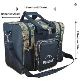 BALIKEN Single Bowling Ball Bag with Padded Ball Holder, The Bowling Bag Fits 1 Bowling Ball & Pair of Men Shoes in Size 13 (F camo)