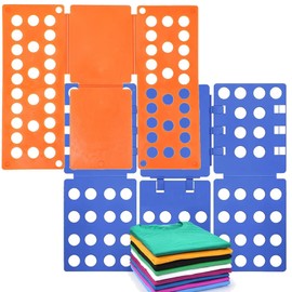 Manwetye 2 PCS Clothes Folding Board for Kid and Adult,T Shirt Folder Laundry Organizer Easy and Fast for Home Organization(Orange and Blue)