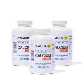 Major Oyster Shell Calcium 500 mg - Daily Calcium Supplement - 300 Tablets (3-Pack)