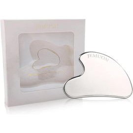 Gua Sha, Herramienta de Guasha Facial, Herramienta de Gua Sha de Acero Inoxidable para Terapia de Acupuntura Facial y Corporal, Tratamiento de Puntos de Activación y Masaje de Spa