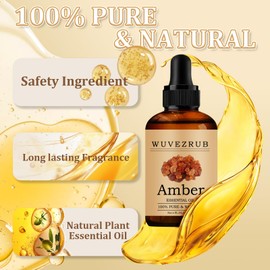 Wuvezrub Amber Essential Oil 120ML - 100% Pure and Natural Oils for Aromatherapy Diffuser - 4 Fl Oz/Amber