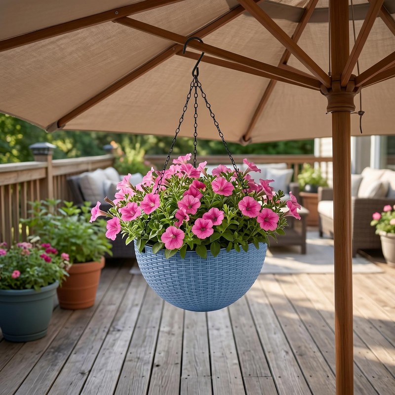 10 Inch Self-Watering Hanging Planter – Drainage