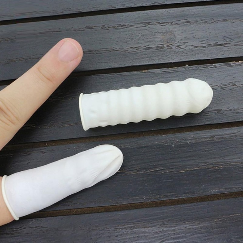 100 Pcs Finger Cots Disposable Latex Finger Covers Anti-Static Protective