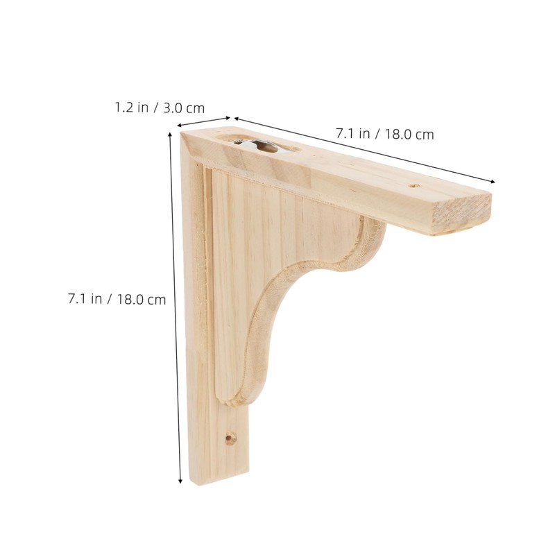 NAMOARLY Triangular Wooden Wall Shelf Brackets Decorative Support for Floating