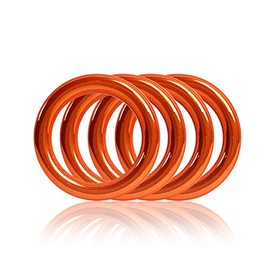 O-Ring Die-Cast 25 mm, Set of 4, DIY Dog Lead / Dog Collar, Rustproof, Ideal with Paracord 550, Colour: Orange