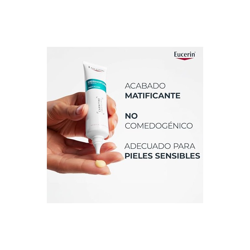 EUCERIN DermoPure Fluido Facial Hidratante Matificante Para Piel Grasa, 40