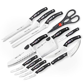 Miracle Blade World Class Professional Series 13 Piece Chef's Knife Collection - Ergonomic and Versatile Flash Forged Blades