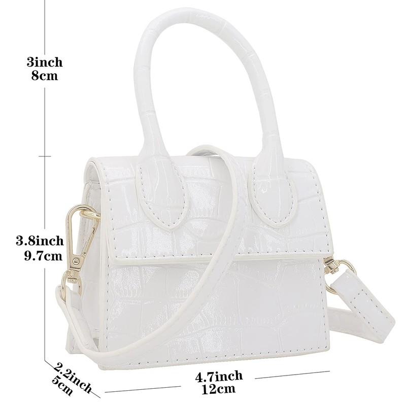 Nodeber Mini Crossbody Bag for Women Girls Synthetic Leather Flap