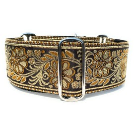 SightHound Gang Martingale Dog Collar for Greyhound Saluki Whippet and Other Breeds with Similar Neck 2 inch Wide (XL 17 inch-22 inch), Gold