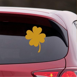NBFU Four Leaf Clover Silhouette (Metallic Gold) (Set of 2) Premium Waterproof Vinyl Decal Stickers for Laptop Phone Accessory Helmet Car Window Bumper Mug Tuber Cup Door Wall Decoration