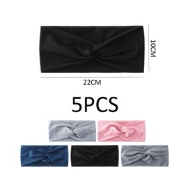 Pack of 5 Children's Headbands, Sweat-Absorbing Sports Headbands, Face Wash Headbands, Elastic Headbands, Decorative Headbands