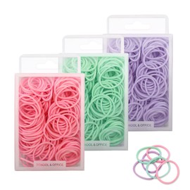 Modixun 300Pcs Colorful Rubber Bands, 1in 2.5cm Small Rubber Bands, File Bands Stretchable Elastic Bands for School Home Office Stationery Supplies