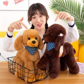 OPHRBU Poodle plush toys, soft and cute poodle plush toys, pillows, cushions, The best gift for your family and friends. 1 pc. (Coffee 12 inches)