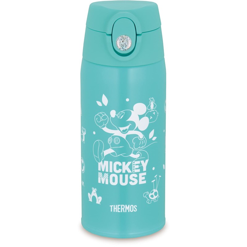 THERMOS Vacuum Insulated 2-Way Bottle 0.6L/0.64L Mickey Mint Blue Straw