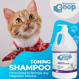 Groomer’s Goop Color Enhancer Toning Shampoo – Deep Cleansing Formula Brightens Whites, Neutralizes Brassiness & Boosts Shine in Dog & Cat Coats – Gentle, Dye-Free – 1 Gallon Bottle